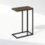 Table d'appoint en forme de C, table de chevet avec structure en métal, pour salon ou chambre, en noyer de Colombie-873458013