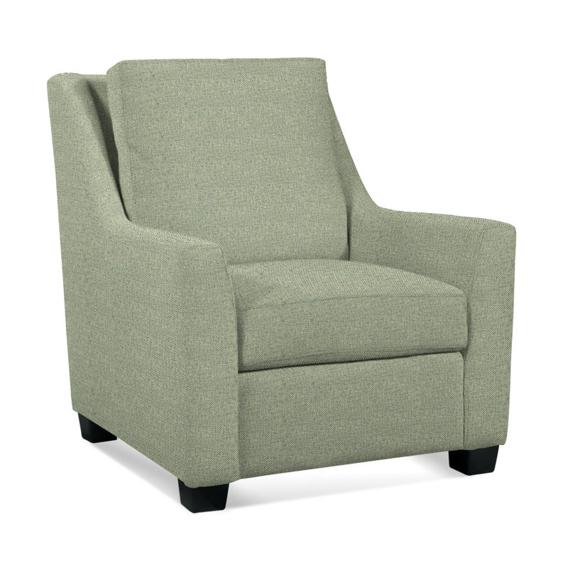 Upholstered Accent Chair, Black, Green Performance Fabric; 0851-54