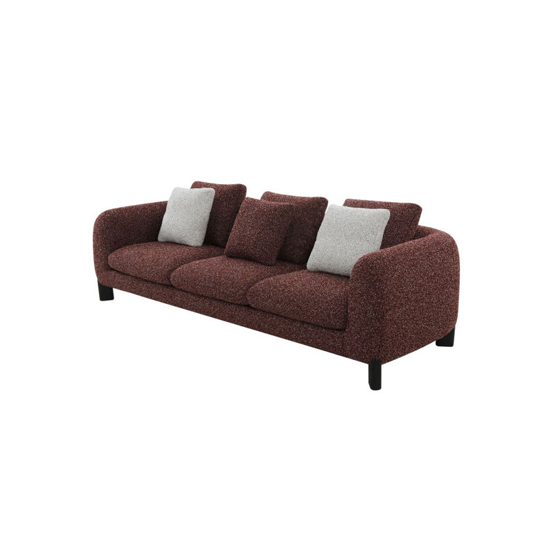 Canapé Mardi Maroon Tweed avec 6 coussins