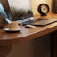 Bureau en bois de noyer en L massif-241837561-241837564