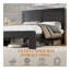 Cadre de lit double, cadre de lit plateforme en bois, silencieux, aucun sommier nécessaire et outil d'assemblage facile, grand rangement sous le lit, noir foncé