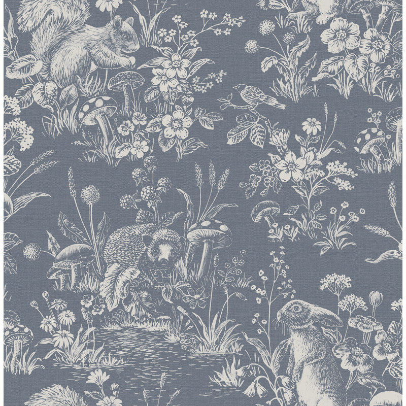Eames Blue Forest Friends Wallpaper