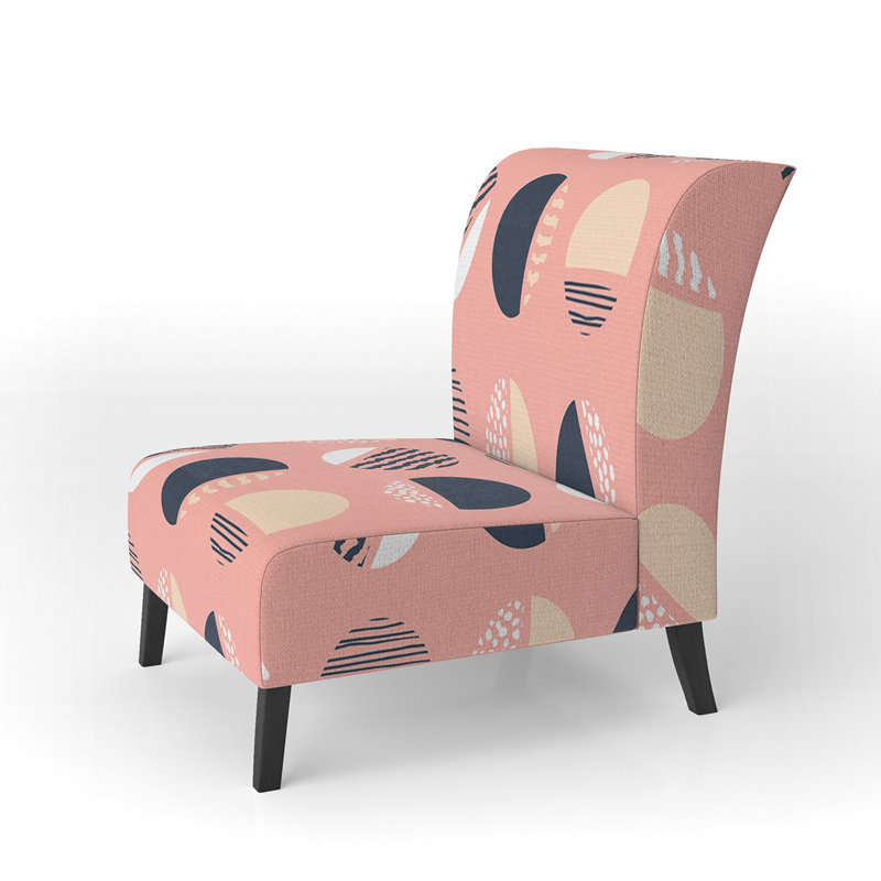Fauteuil de chambre crème à motif géométrique crème
