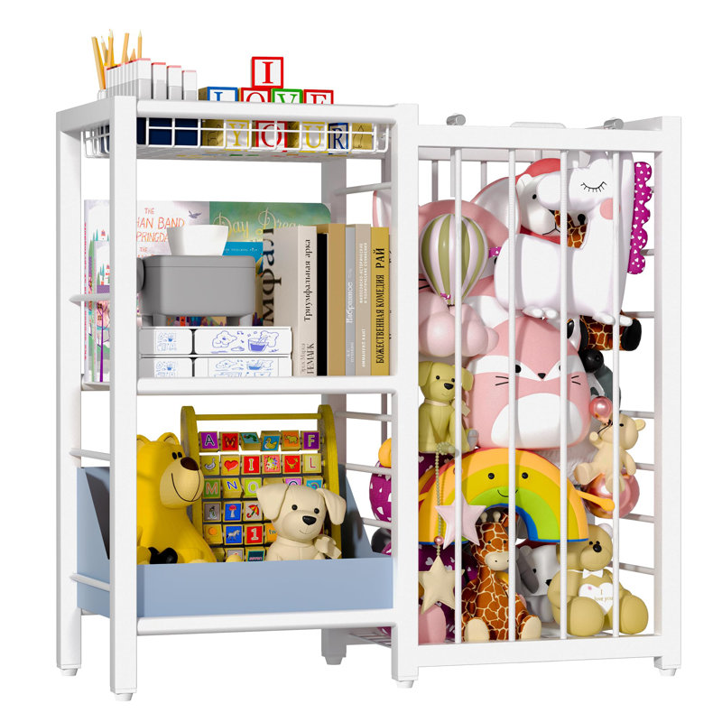 Organisateur pour équipement de sport, support de rangement pour balles avec sangles élastiques, chariot de rangement pour organisateur de sport avec crochets, blanc