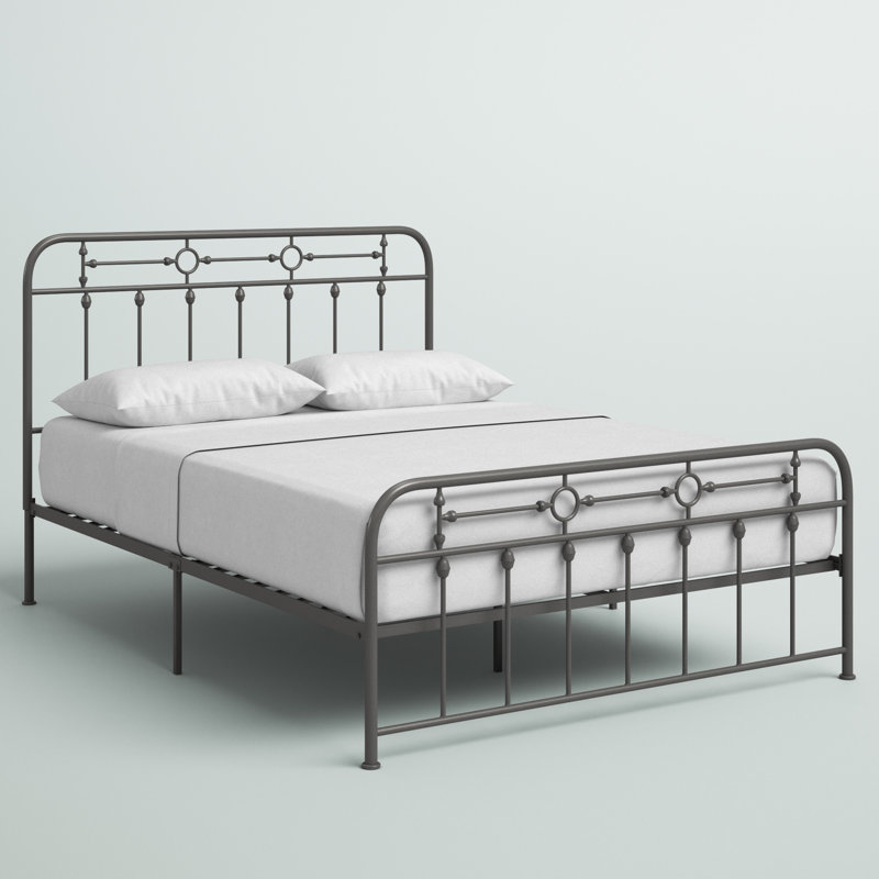 Lit plateforme Thatcham, Grand, Gris