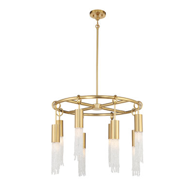 8-Light Downend Chandelier in Warm Brass