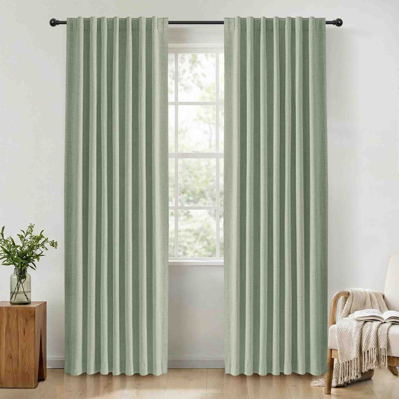 Polyester Blackout Curtain Pair (Set of 2), Light Sage