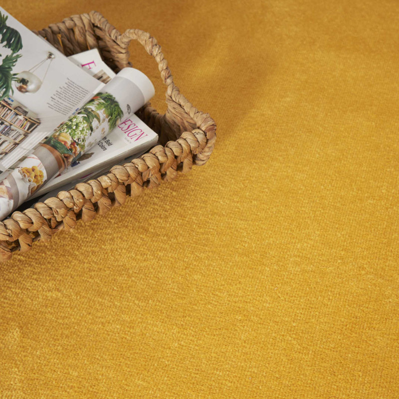 Tapis jaune uni Mullican Sandy, Rond 4 pi