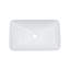 Lavabo de salle de bain semi-encastré en céramique blanc et noir 19 po x 12 po - vasque de comptoir-123626464