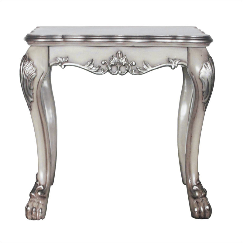 Table de bout carrée rétro blanc os