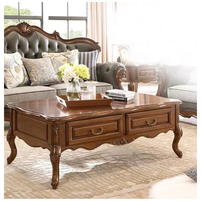 Solid wood four-drawer coffee table
