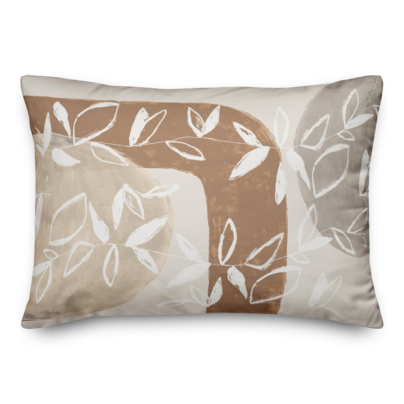 Coussin décoratif abstrait fleurs abstraites neutres
