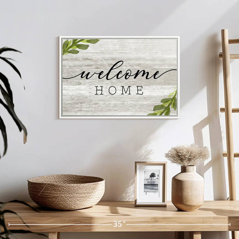 Plaque murale rustique, 19 po x 13 po, Cadre flottant blanc