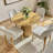 5-Piece Oak Veneer Dining Set with 42" Round Table & 4 Linen Chairs-101096146