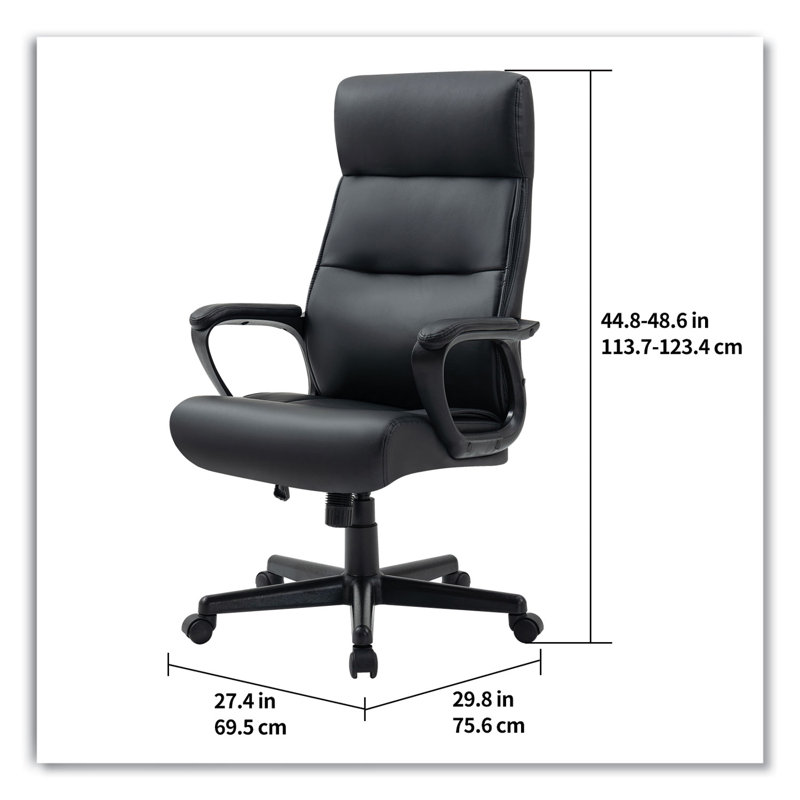 Alera Oxnam High-Back Swivel Task Chair in Black Fabric
