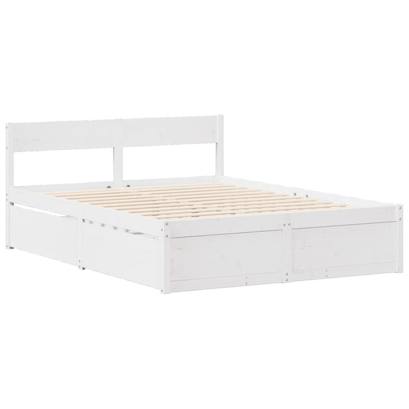Solid Wood Bed, Kingsize (5'), White