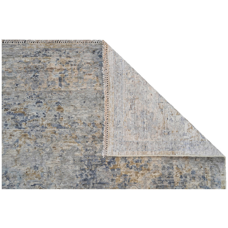 Tapis doré de haute qualité noué à la main, Rectangle 9 pi x 12 pi