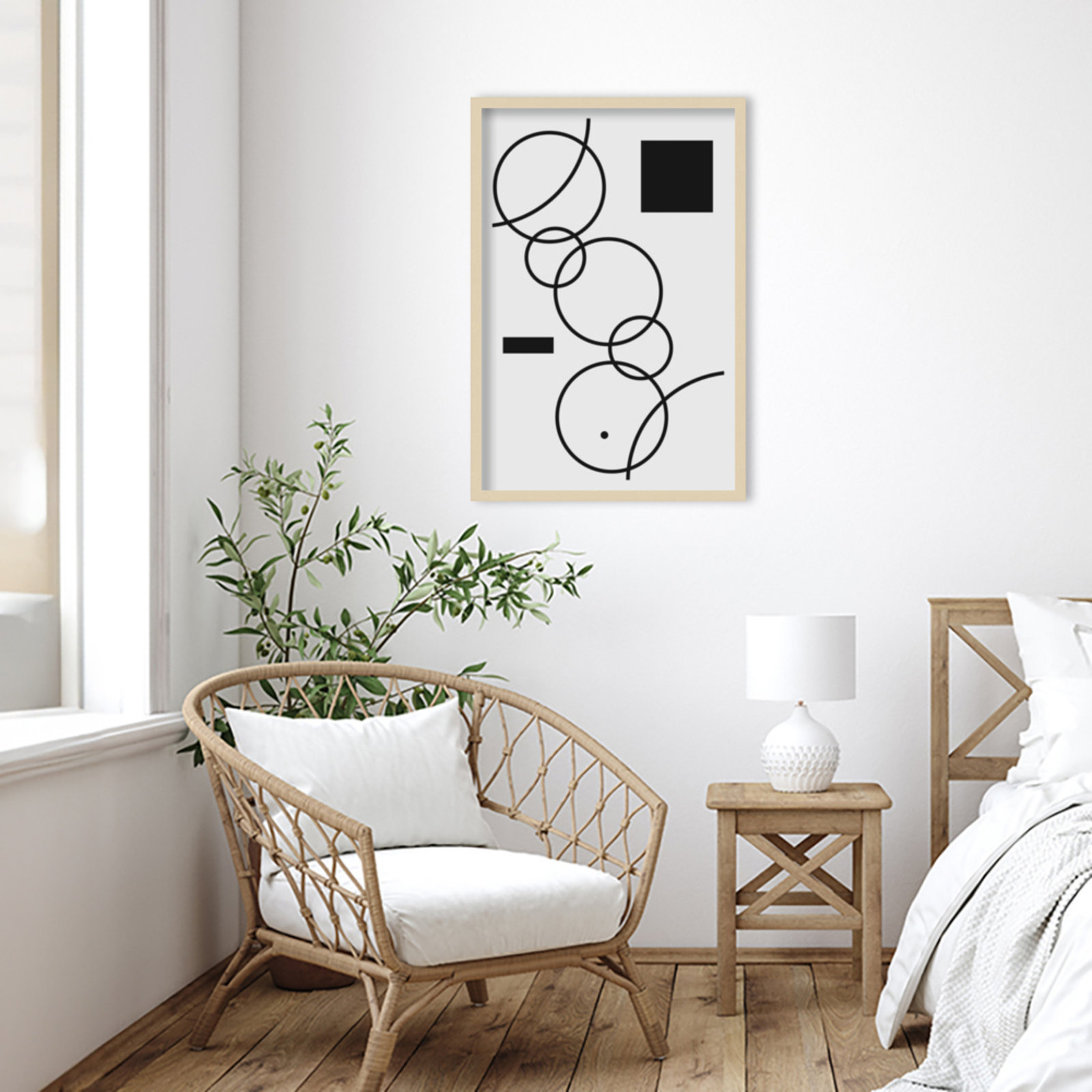 Minimal Shapes No. 1 Print, 33" H x 23" W x 1" D, Brown