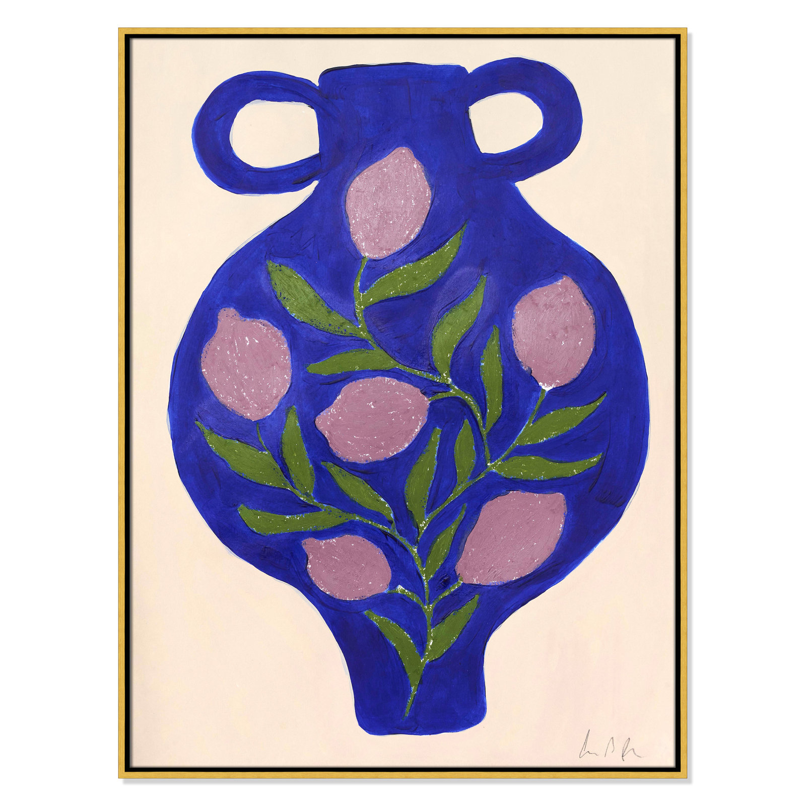 Vase No. 03 Print by Camilla Bergqvist, 41.5" H x 31.5" W, Gold