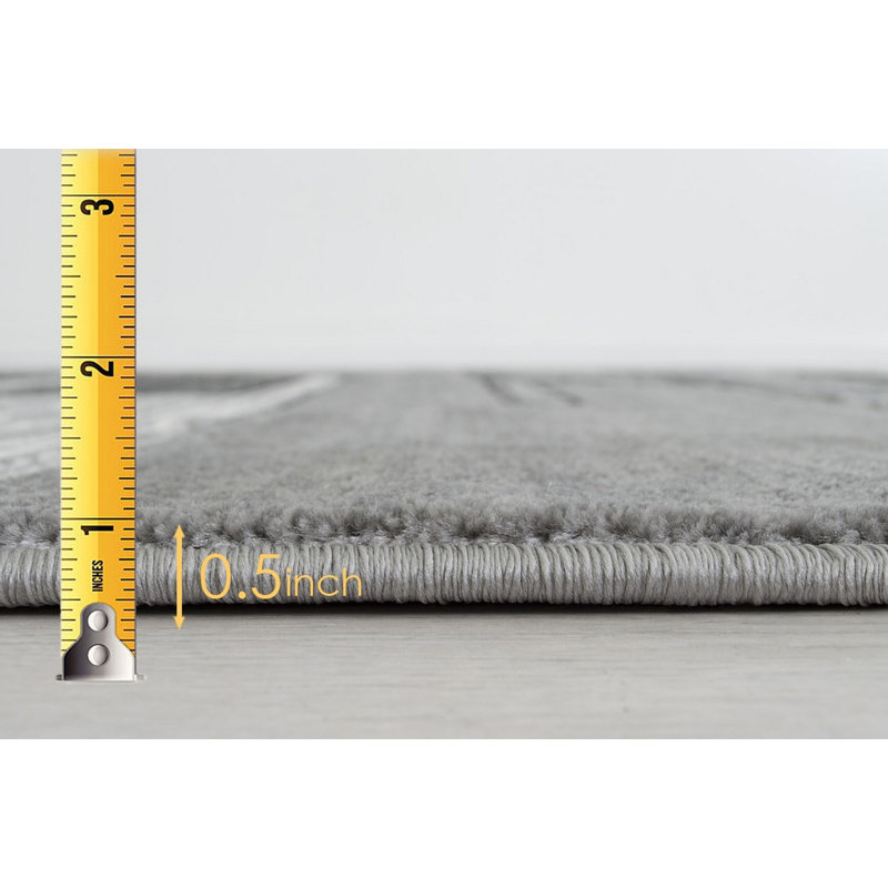 Tapis gris zone géométrique Diva, Rectangle 5 pi x 7 pi