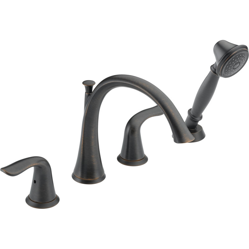 Lahara Double Handle Deck Mounted Roman Tub Faucet Trim, Venetian Bronze