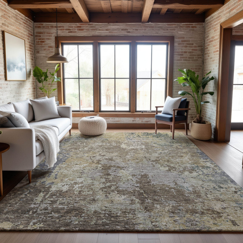 Premium Machine Washable Gurubaksh AMF1162 Modern Rug, Rectangle 8' x 10'