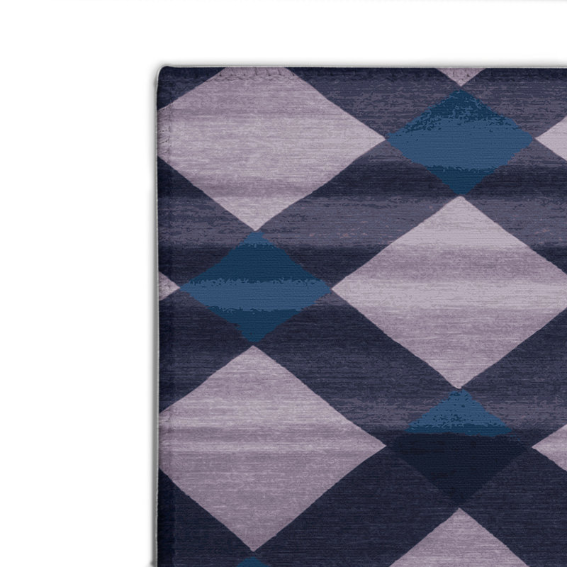 Tapis d'intérieur et d'extérieur à carreaux rose, Rectangulaire 2 pi x 3 pi