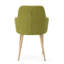 Ensemble de 2 fauteuils de salle à manger rembourrés en tissu Mid-Century, vert et noyer clair-2027432123