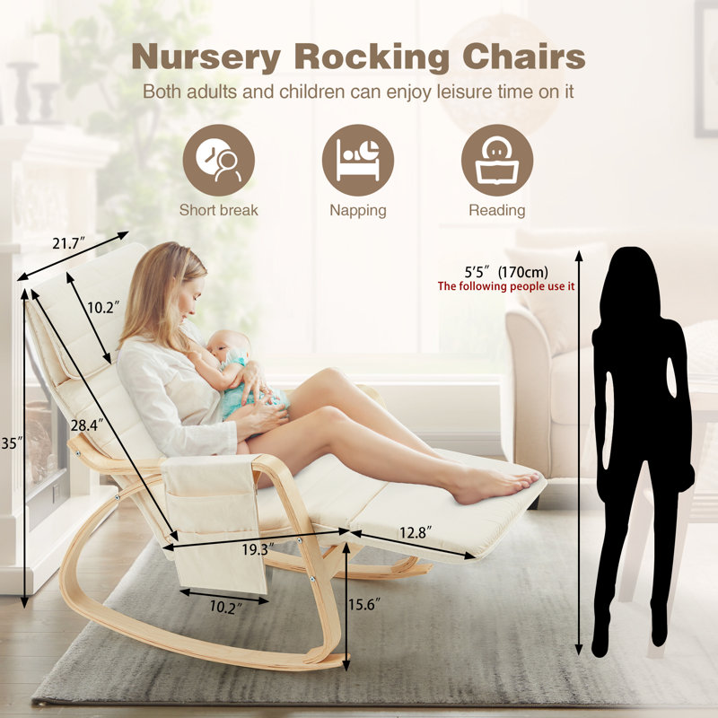 Alyaa Rocking Chair, Beige