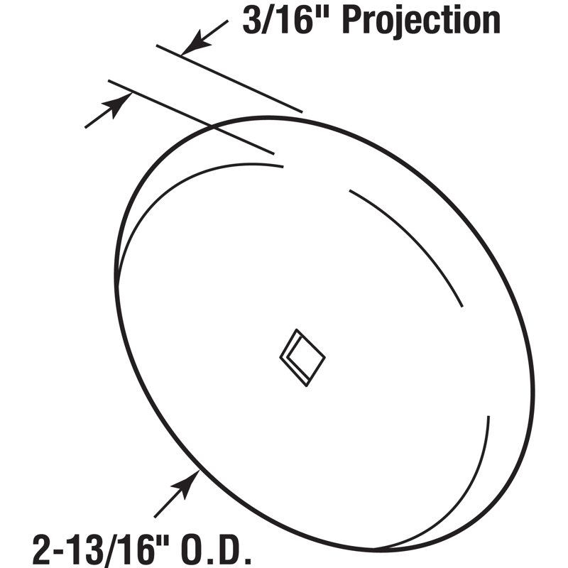 Prime-Line Cabinet Knob Backplate, 2-13/16 in. Outside Diameter, Stamped Steel
