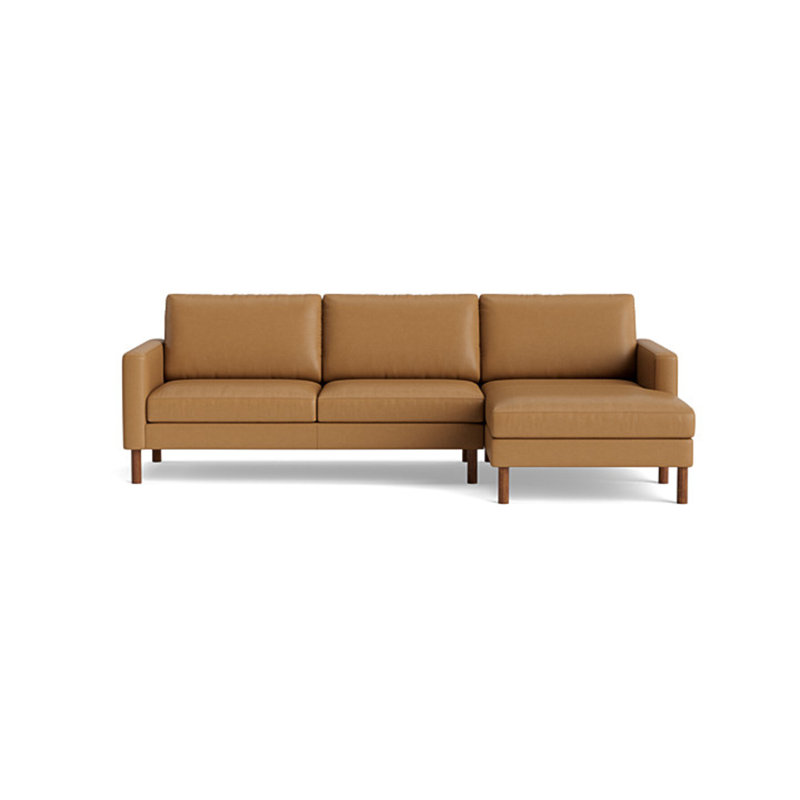 Laguna Chaise Sectional, Right Hand Facing, Leather - Butterscotch