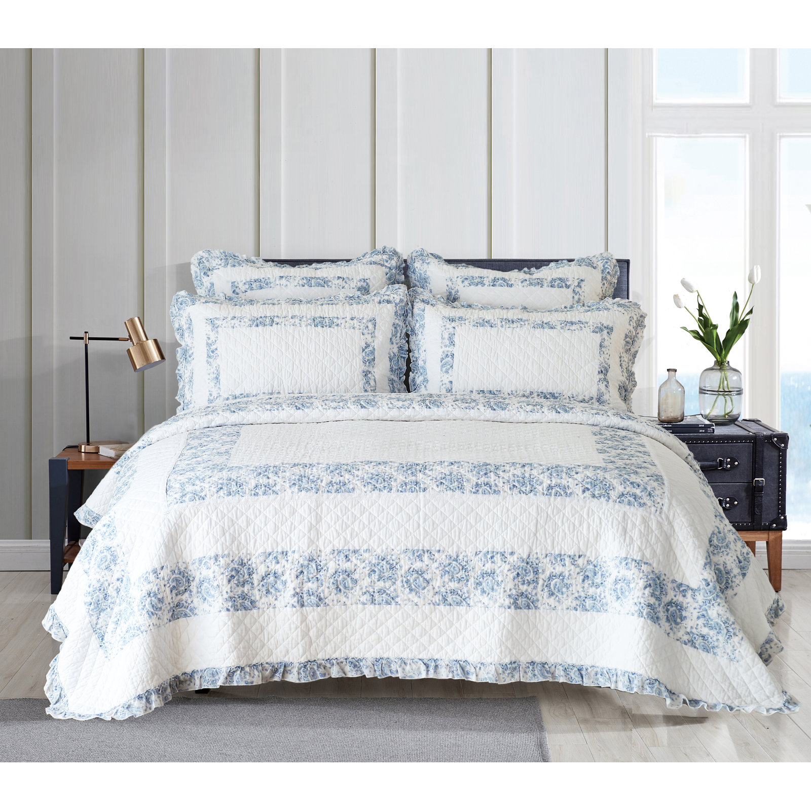 Westwick Cotton Quilt Set, King Quilt + 2 King Shams