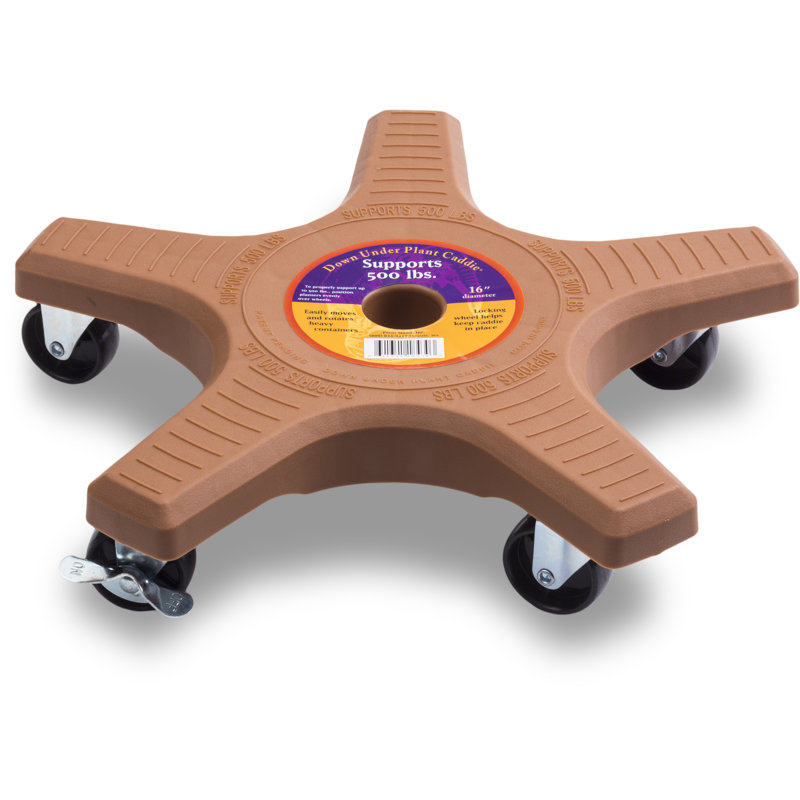 Terracotta Hexagon UV Resistant Plastic Plant Caddy with Wheels