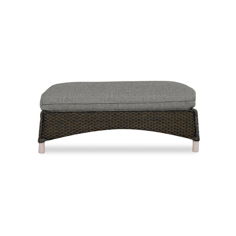Mandalay Outdoor Ottoman, Decorline Navy, Mink