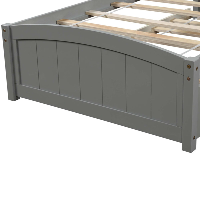 Platform Bed With Trundle, Gray