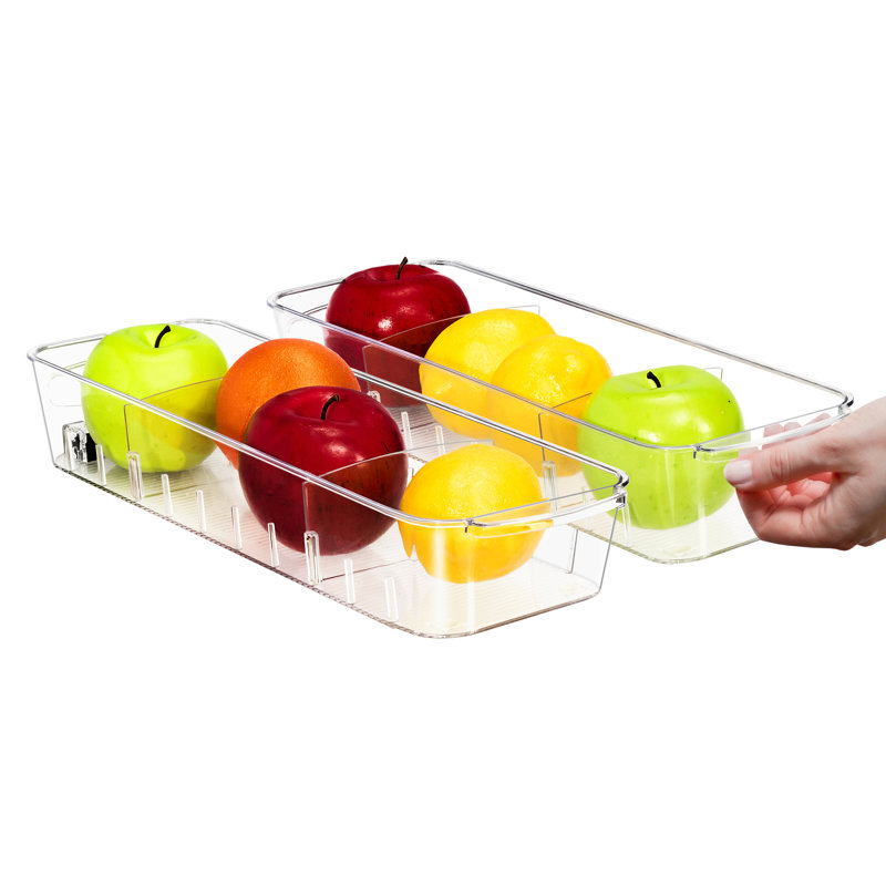 Small Fridge Organizer on Wheels 2 Pack