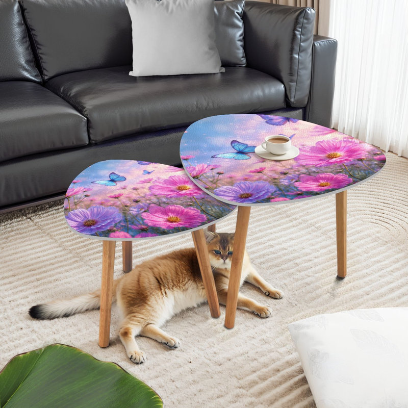 Ensemble de 2 tables basses gigognes Triangle