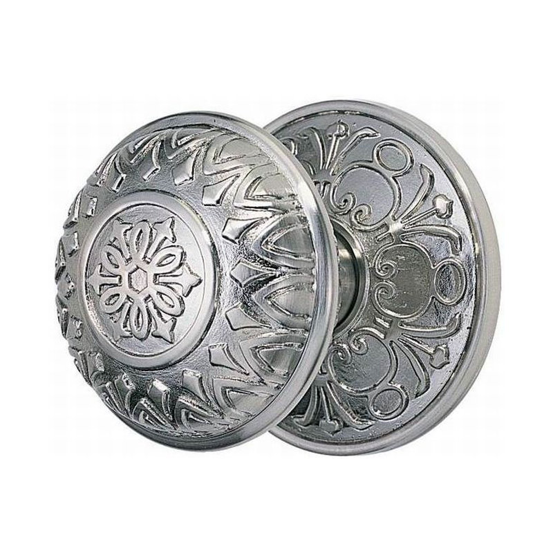 Passage Lancaster Knob with Lancaster Rose, Satin Nickel