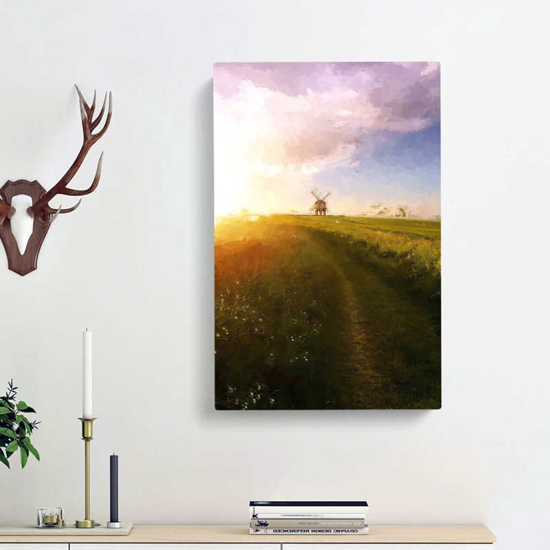 Windmill Upon A Hill In Warwickshire In Abstract - Wrapped Canvas, 91cm H x 60cm W x 3cm D