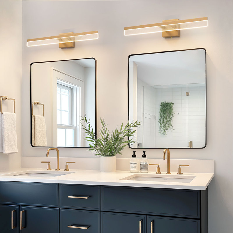 24'' Black/Gold Dimmable LED Vanity Light For Bathroom/dressing rooms/makeup rooms, or as auxiliary lighting in corridors/stairwells