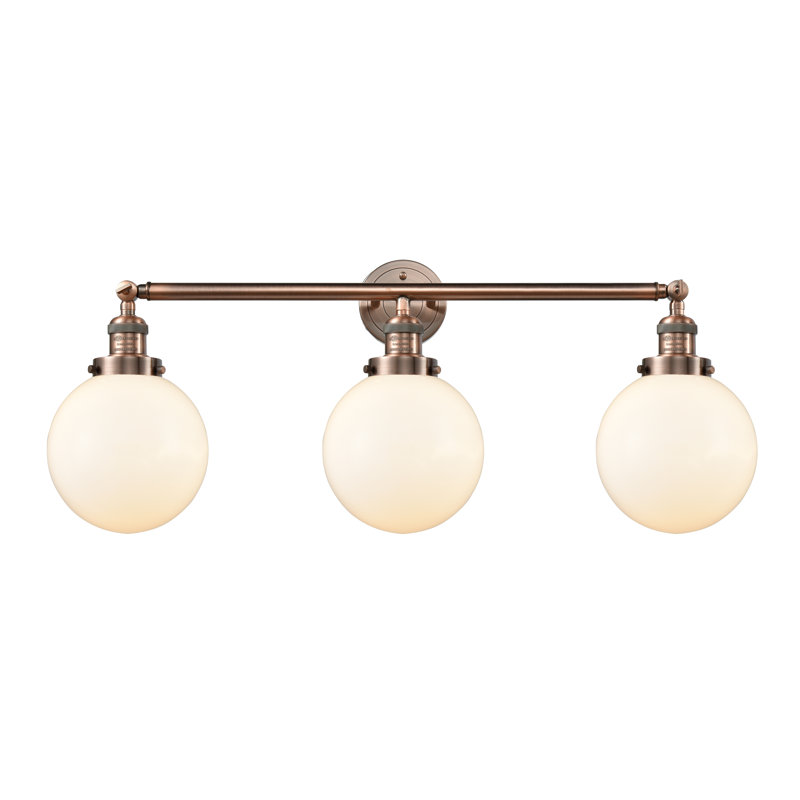 Lorri 3 - Light Vanity Light, Matte White, Incandescent, Antique Copper