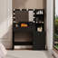 Nouvelle coiffeuse à miroir intelligente avec tiroirs et armoire de rangement, coiffeuse avec coussin de dressage-711482252