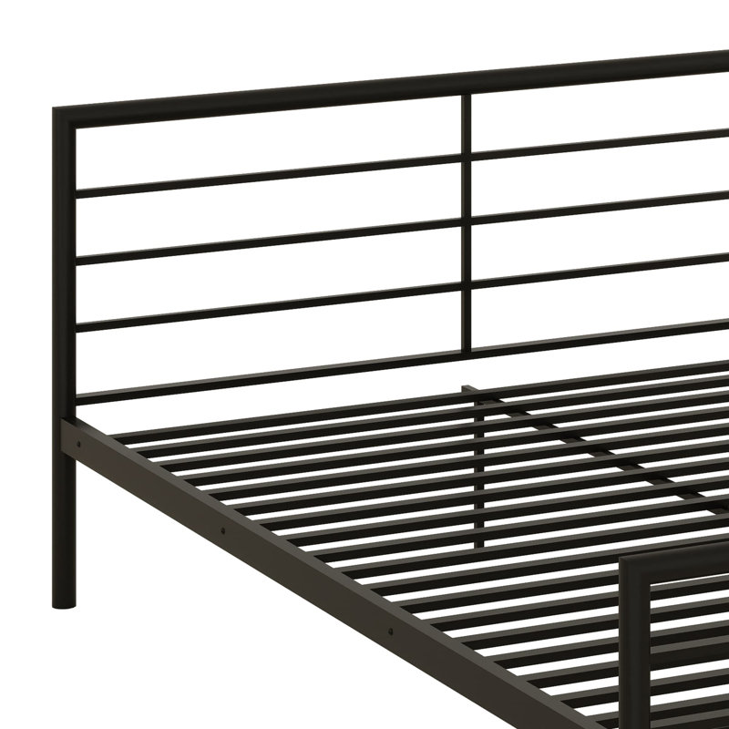 Lit superposé en métal avec bureau, échelle, Noir