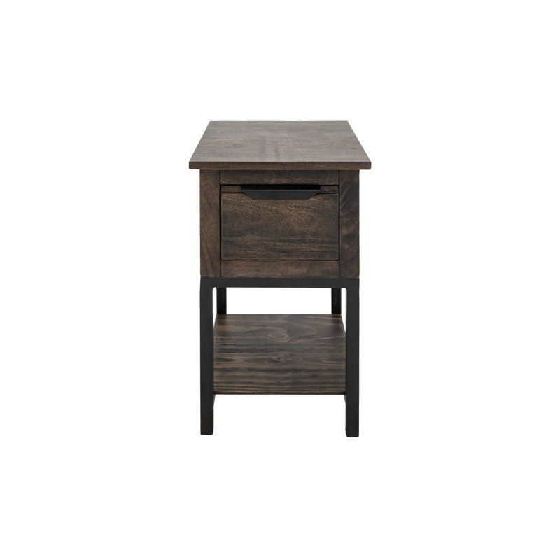 Dark Mita 1 Drawer, 1 Shelf, Chairside Table
