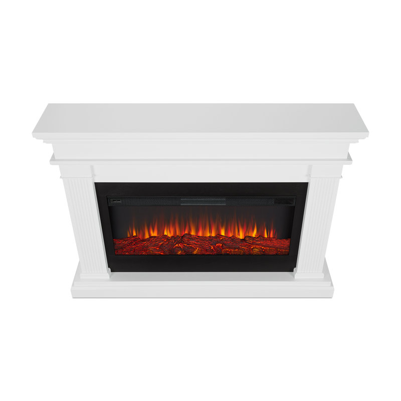 Beau 59" Landscape Electric Fireplace by Real Flame, White, Standard
