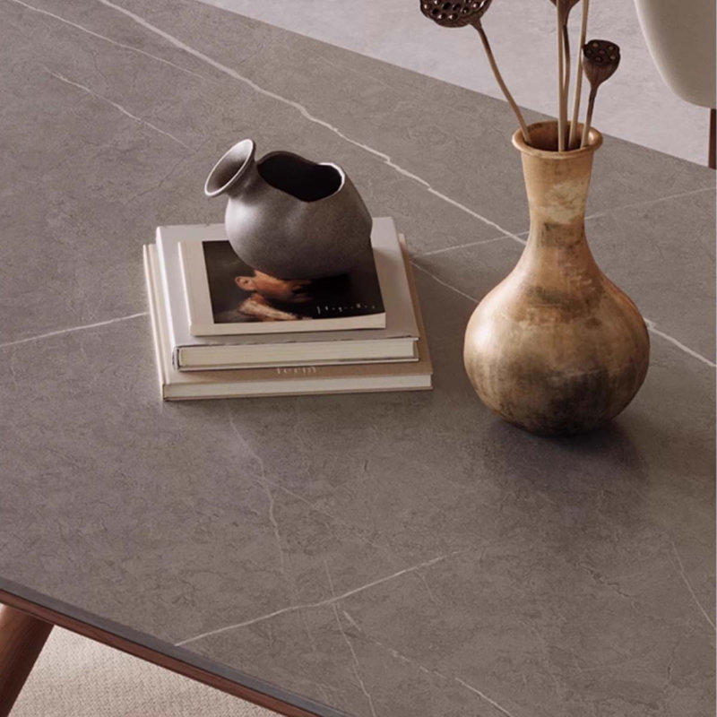 Table de style rock nordique rectangulaire blanc crème, Noyer, H 29,53 po x L 55,12 po x l 31,5 po