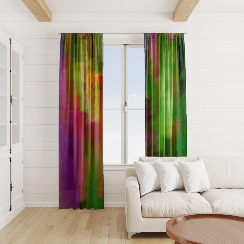 Panneau de rideau semi-transparent abstrait, L 20 po x L 52 po