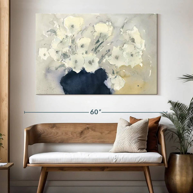 Bouquet Harnek laiteux blanc, H 34 po x l 51 po