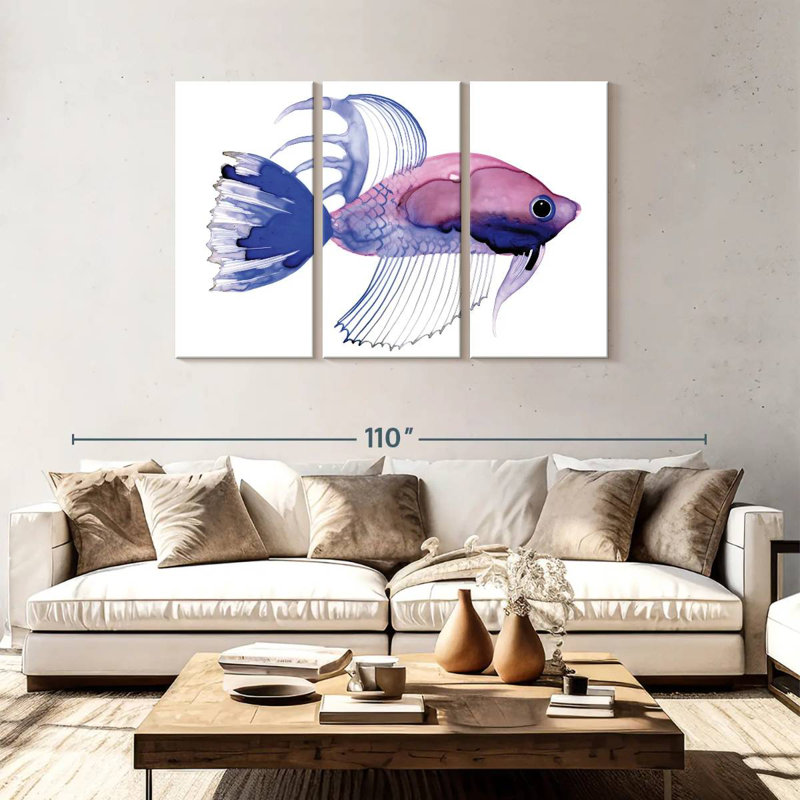Brampt Purple Fish Mini, 48" H x 74" W
