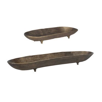 Ensemble de 2 bols ovales en laiton Uttermost Stratum